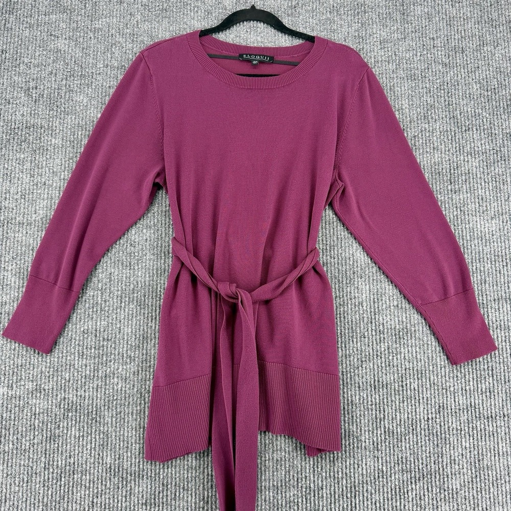 Eloquii Plus Size Sweater Dress Tunic 18 20 2XL Tie Waist Knit Long Sleeve Women